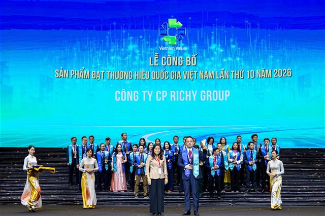 RICHY VINH DỰ CÓ 5 DÒNG SẢN PHẨM ĐẠT THƯƠNG HIỆU QUỐC GIA VIỆT NAM 2026