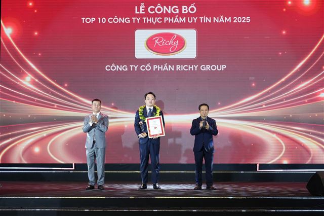 Richy tăng hạng mạnh mẽ trong Top 10 Công ty thực phẩm uy tín 2025