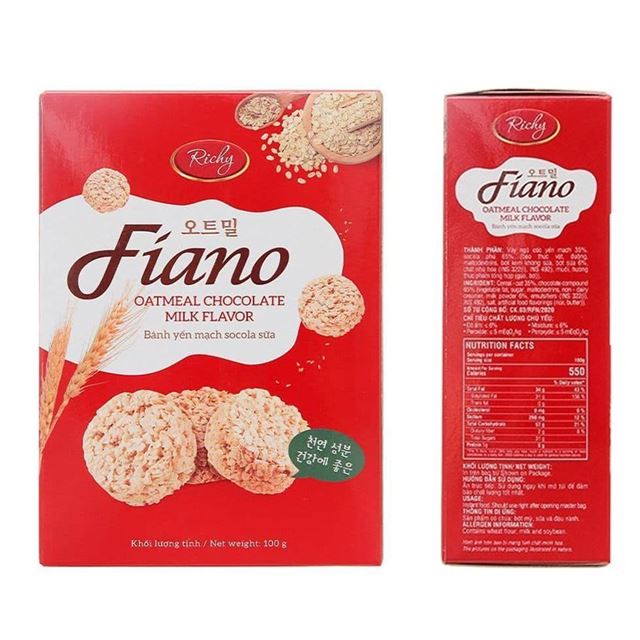 Fiano Chocolate Oatmeal Cookies Box 100gram