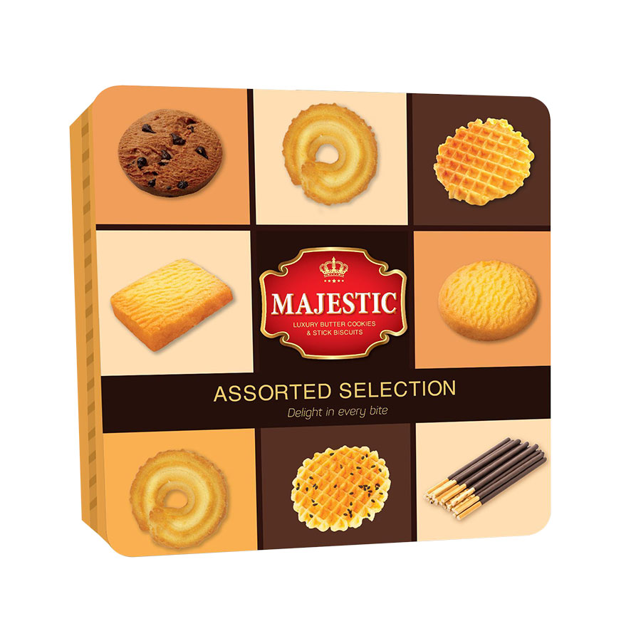 Majestic Assorted Cookies Biscuits Tin Box 398g