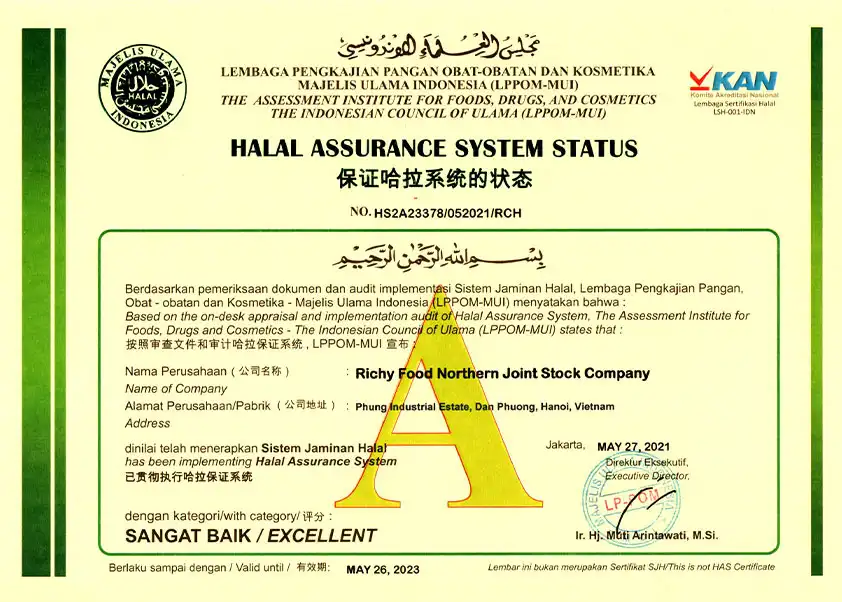 HALAL ASSURANCE SYSTEM STATUS