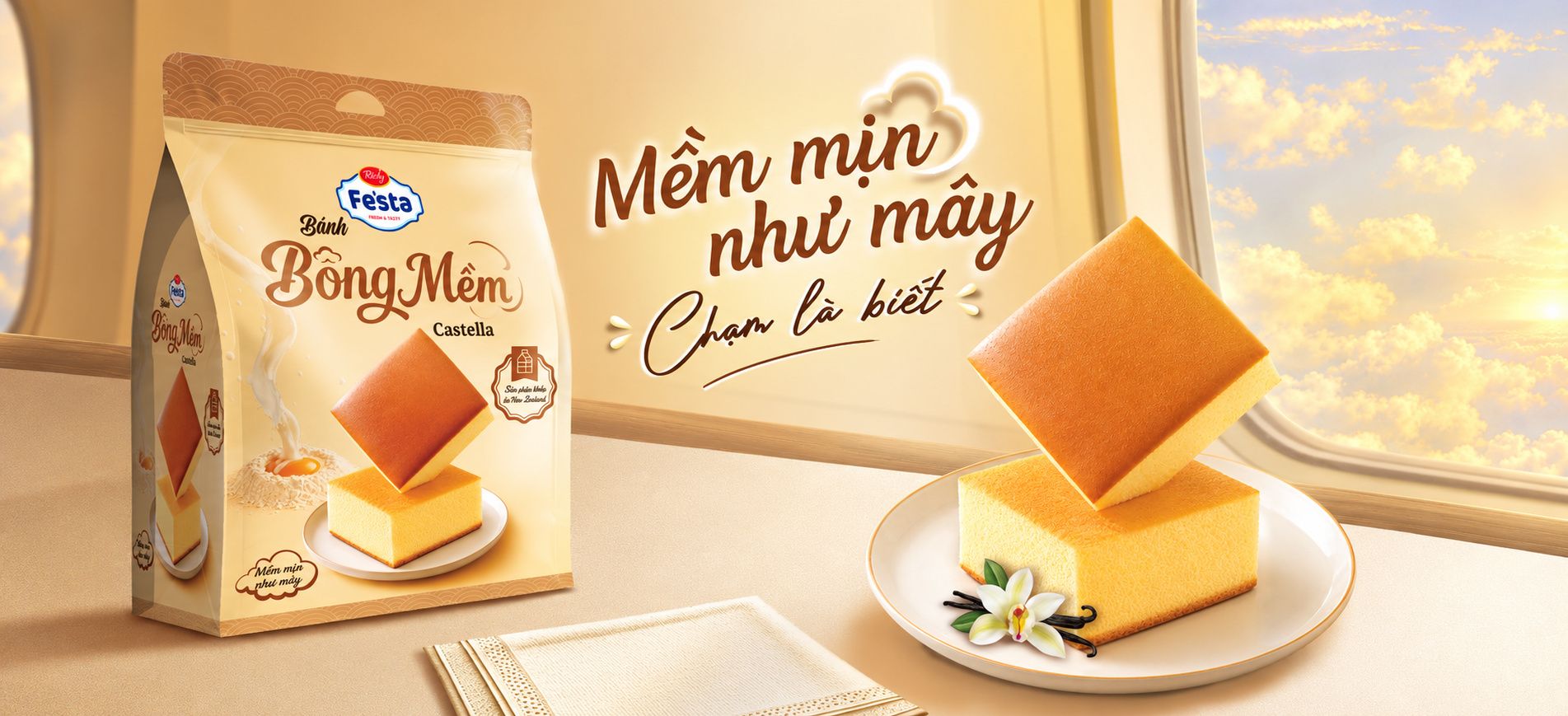 Bánh Festa Bông Mềm Castella - Mềm Mịn Như Mây