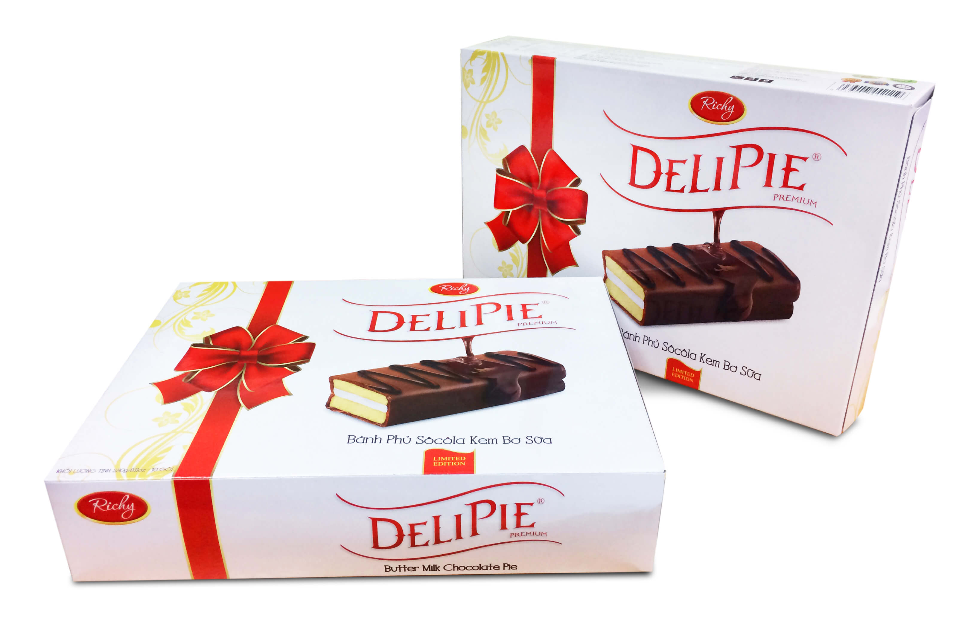 Bánh Delipie hộp trắng socola 230g – Bánh kẹo Richy